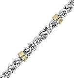 Men's Sterling Silver & 14kt. Gold 8 Rope Bracelet