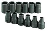 S K Hand Tools (SKT4034) 12 Piece 1/2 Drive Metric Standard 6 Point Impact Socket S