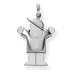 14k White Gold Puffed Boy Hat on Right Engraveable Charm - JewelryWeb