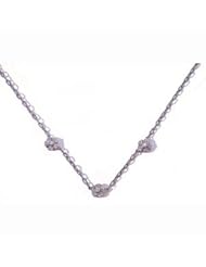 14k Solid Gold 3 Small Daisy Diamond Necklace (0.33 ct.tw.)