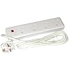 10m 4 Way Gang Mains Power Extension Lead Socket Cable