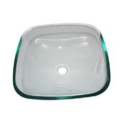 Inello Clear Square Tempered Vessel Sink