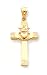 14kt Gold High Polish Irish Celtic Claddagh Cross Pendant