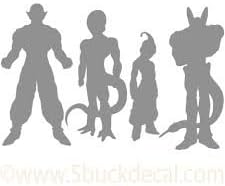 Dragonball Z Villians, Freeza, Cell Group Set Car Window Wall Macbook Notebook Laptop Sticker Decal
