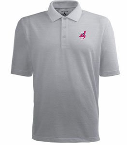 Cleveland Indians Classic Pique Xtra Lite Polo Shirt (Grey) - Large