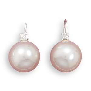 Imitation Pearl and Crystal Fashion Wire Earrings