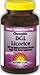 DGL Licorice Chewable 100 Tabs 380 mg ( Protects & Soothes the Stomach ) By Nature's Life ( gaining weight, Apprehension, Hypoglycemia, Tendency, Moments of confusion, Poor memory, Feelings of frustration, Alternating diarrhea and constipation, Osteoporosis, immune diseases hepatitis, heart fluttering, headedness, Low blood pressure, Headaches, Alcohol intolerance. )