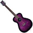 Daisy Rock Pixie Acoustic/Electric Left-Handed Guitar, Plum Purple Burst