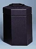 Safco 9486BL Trophy Hexagon Plastic Receptacle, 45 Gallon, Black