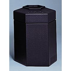 Trophy Collection Hexagonal In Outdoor Waste Receptacle, 45 Gallon, Black - Same Day... by Safco
