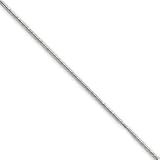 21Mai9ZS4RL. SL160  14k White Gold .90mm Round Snake Chain Ankle Bracelet   10 Inch   JewelryWeb