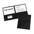Avery Two-Pocket Portfolios, Embossed Paper, 30-Sheet Capacity, Black, Box of 25 (47988)