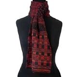 100% alpaca wool scarf, 'Red Andean Symphony'