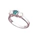14K Blue & White Diamond Three-Stone Ring