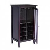 Wine Cabinet with Glass Door (Espresso) (40.2H x 21.89W x 15.83D)