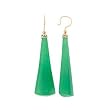 14K Yellow Gold Green Jade Drop Earrings