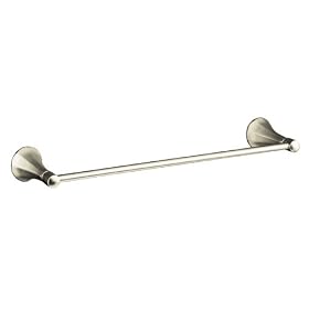 KOHLER K-475-BN Memoirs 18-Inch Towel Bar with Classic Design, Vibrant Brushed Nickel