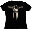 JOHNNY CASH - Wings - Black Vintage Women's / Girls T-shirt (Girlie / Babydoll)