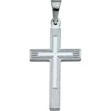 14K White Gold Extra Heavy Cross Pendant