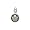 image Small Round Raised Lotus Flower Charm for Bracelets or Necklaces in Sterling Silver, #8365