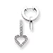 14k White Gold Diamond Complete Heart Hinged Hoop