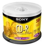 SONY 50CDQ80RS Disc, CD-R 80 min, branded, 50/pk Spindle 48XSpindle 48X 50/PK