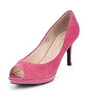 Autograph Suede Wide Fit Peep Toe Platform Shoes with Insolia®