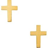 14K Yellow Gold Cross Earring