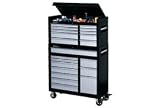 21 Drawer Combination Tool Chest Gray And Black Tread Plate Finish