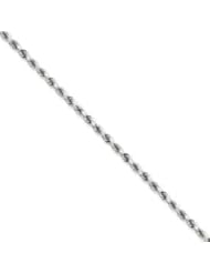 14k Gold White Gold 2.9mm D/C Rope Chain 9 Inches
