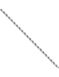 14k Gold White Gold 2.9mm D/C Rope Chain 16 Inches
