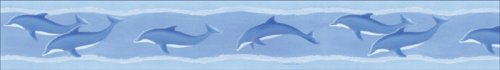 Childrens Toyshop  Kitchen & Housewares : Dolphins Self-Adhesive 5m Wallpaper Border