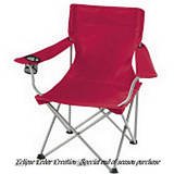 Red Folding Ozark Trail Deluxe Arm Chair w/ Drink Holder