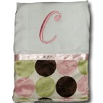 Personalized Pink Retro Dot Chenille Burp Cloth