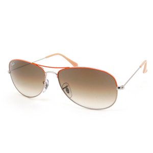 Ray-Ban Unisex RB3362 Cockpit Sunglasses,Orange Frame Brown Gradient Lens,one size