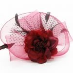 320mm red Hair fascinator,feather face veil hairband fascinator hats,Headdress flower,hair clip,top hat hair hoop