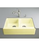 Kohler K-6534-4U-Y2 Hawthorne Apron-Front, Undercounter Kitchen Sink with Four-Hole Oversized Centers, Sunlight