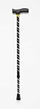 from Lifestyle Checkout LIGHTWEIGHT ADJUSTABLE WALKING STICK BLACK / SILVER STRIPE 2 PCE.