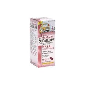 Children's Sudafed Pe Nasal Decongestant Liquid-Raspberry-4 ounces