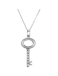 Sterling Silver Key of Love for a Son Pendant Necklace 18"