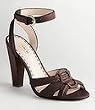 Authentic Coach Golden Veg Leather 4" High Heel Chestnut Brown Sandal Shoes 7