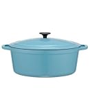 Martha Stewart Collection Blue Enameled Cast Iron Oval Casserole, 7 Qt.