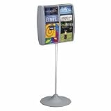 Deflecto 582909 Deluxe revolving 12 pocket floor stand, gray, 19-3/4w x 6-1/2d x 55h