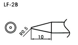 Conical Solder Iron Tip LF-2B Lead Free Type with Heater Cartridge