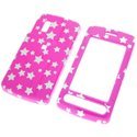 LG Vu / CU920 / CU915 MAGENTA STARS STYLE DESIGN SNAP-ON CASE COVER WITH REMOVABLE SWIVEL BELT CLIP