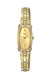 Seiko Women's SZZC62 Gold-Tone Baguette 8 Diamonds Champagne Dial Watch