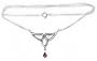 Sterling Silver Celtic Knot Red Garnet 19" Necklace