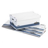 FELLOWES MANUFACTURING / Stor/file storage file, lift-off lid, legal size, white/blue, 12/ct / FEL00702 / Sold as 1 Carton / Mfr Part # 00702 \*/ Stor/file storage file, lift-off lid, legal size, wh