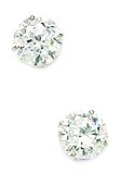 14k White Gold 6mm Round CZ Screwback Earrings - JewelryWeb