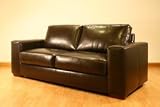 3 Seater Dark Brown Leather Sofa - Cayman